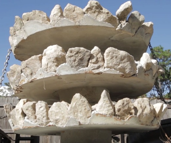 Newly fabricated artificial reef with limestone rocks.