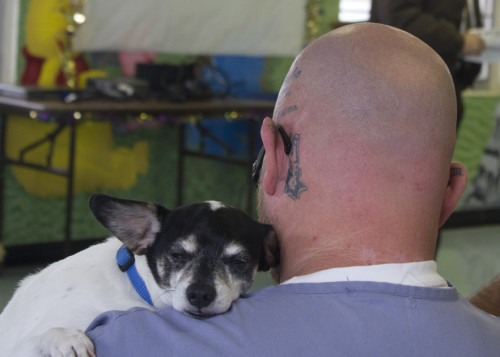 Unconditional love between inmate and Poppy. Lori Ceier/Walton Outdoors